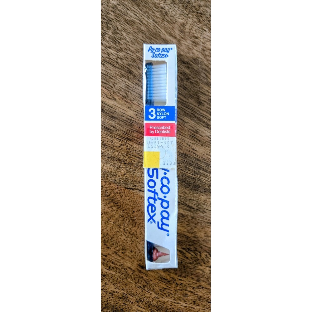 Vintage Py-Co-Pay By Softex 3 Row Soft Nylon Toothbrush W/Rubber Gum Stimulator